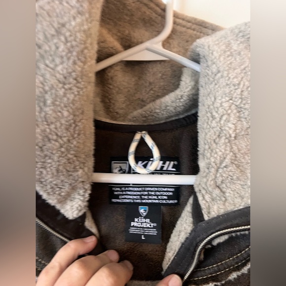 Kuhl Women's Brown Shearling-Trim Dani Sherpa Vest Large - Picture 2 of 4